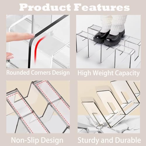 4 Pack Clear Acrylic File Organizer, Purse Organizer, File Sorter Desktop File Folder Organizer for Book, Envelopes, Mail, Document, Notebook, Office Supplies, Handbag