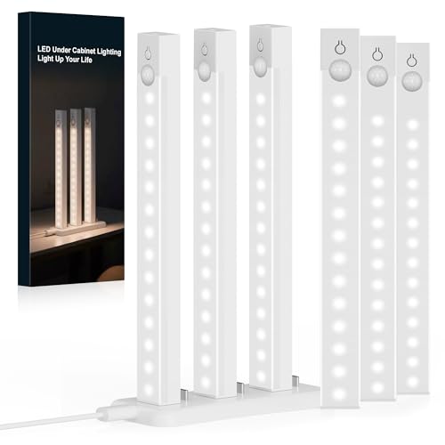 8In Under Cabinet Lighting Rechargeable with 2 Charge Station, 12Pack | Motion Sensor Light Indoor 3 Color Dimmable Closet Light, USB Stick on LED Magnetic Under Counter Lights for Kitchen - size: 8Inch 12Pack with 2 Stations