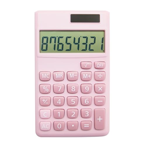 Basic Standard Calculators Small Digital Desktop Calculator with 8-Digit LCD Display, Battery Solar Power Smart Calculator Children's School Adult Office Family Standard Functions (8 Bit Pink) - color: 8 Bit Pink