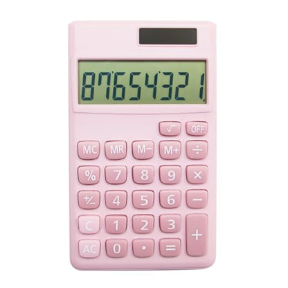 Basic Standard Calculators Small Digital Desktop Calculator with 8-Digit LCD Display, Battery Solar Power Smart Calculator Children's School Adult Office Family Standard Functions (8 Bit Pink) - color: 8 Bit Pink