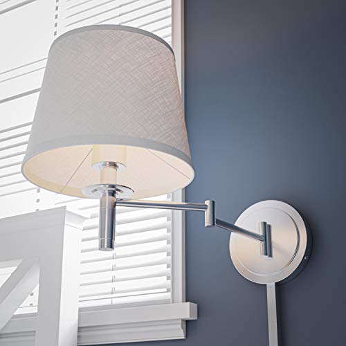 Kenroy Home Sheppard Wall Swing Arm Lamp with Brushed Steel Finish, Modern Style, 12.75" Height, 20" Width, 18" Depth