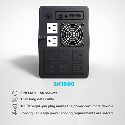 SKE UPS 425VA+1500VA Battery Backup Power Supply Surge Protector 240W+900W Set Intelligent UPS with LCD Uninterruptible Power Supply