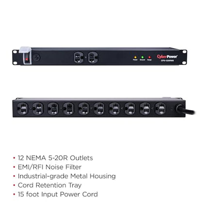 CyberPower CPS1220RMS Surge Protector - size: Surge 20A 12-Outlets