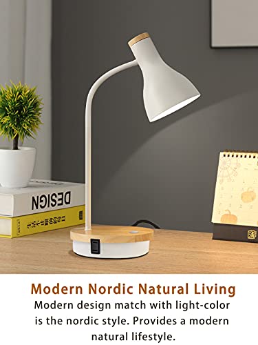 LALISU Metal Desk Lamp Wireless Charging Table Lamp Touch Reading Lights - color: Touch-White