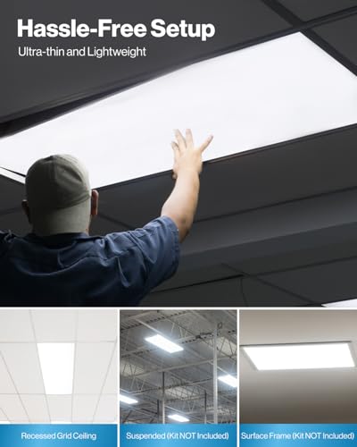 Sunco 24 Pack 2x4 LED Flat Panel Lights, 3CCT Selectable, 40-60W, Dimmable | 7700LM, Selectable Wattage 40W/50W/60W, 3CCT Options 4000K/5000K/6000K, 0-10V, Drop Ceiling Office Lighting Fixture - size: 2x4