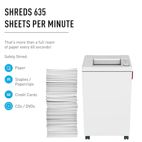 IDEAL 3104 P4 Cross Cut Commercial Office Paper Shredder 32 Gallon | P4 cross cut paper shredder for 10 to 12 users with 22 to 25 sheet capacity 32 gallon bin and 12 inch feed opening - size: 25 Sheets, style: P-4 Security