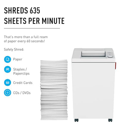 IDEAL 3104 P4 Cross Cut Commercial Office Paper Shredder 32 Gallon | P4 cross cut paper shredder for 10 to 12 users with 22 to 25 sheet capacity 32 gallon bin and 12 inch feed opening - size: 25 Sheets, style: P-4 Security