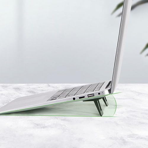Ergonomic Laptop Stand and Airflow Riser for Desk, 2pcs Black PC Material Invisible Laptop Holder Supports Cooling and Height Elevation for Office and Home Use