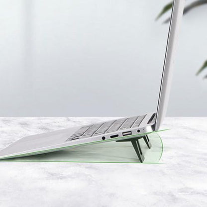Ergonomic Laptop Stand and Airflow Riser for Desk, 2pcs Black PC Material Invisible Laptop Holder Supports Cooling and Height Elevation for Office and Home Use