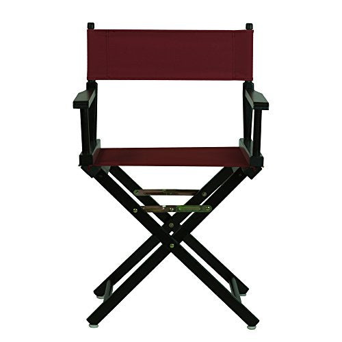 18" Director's Chair Black Frame-Burgundy Canvas - color: Black Frame/Burgundy Canvas, size: 18" - Classic Height, style: Black Frame