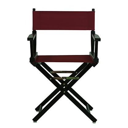 18" Director's Chair Black Frame-Burgundy Canvas - color: Black Frame/Burgundy Canvas, size: 18" - Classic Height, style: Black Frame