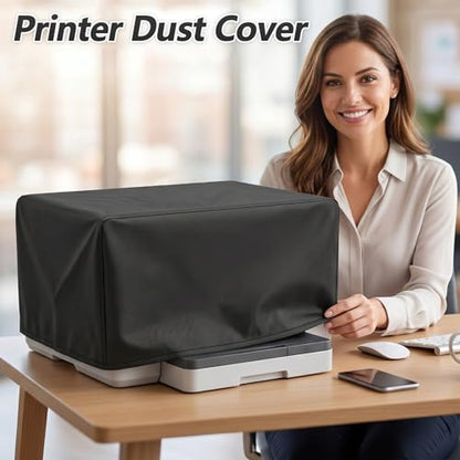Universal Printer Dust Cover, Elastic Waterproof Printer Cover, Black Printers Protective Covers Compatible with HP DeskJet Epson XP Series, UV-resistant, 17.7x 15.75 x 9.8 inch