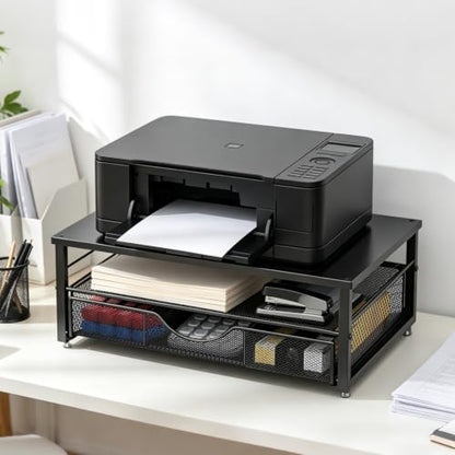 gianotter Computer Monitor Stand Riser with Drawer - color: Black