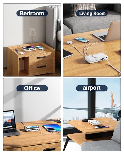135W USB C Charging Station, 7-in-1 Magnetic Wireless USB Charger Station with PD 45 Fast Charging & 10W Wireless Charger for Phone 13 12 iPad Samsung Laptop and More