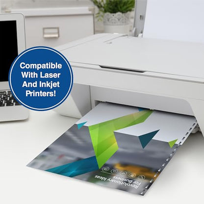 PrintWorks Professional Prepunched Paper, 8.5 x 11, 20 lb, GBC CombBind 19-Hole Punched Report & Presentation Paper, 500 Sheets, White (04328) - size: 20 lb, style: GBC, 19-Hole