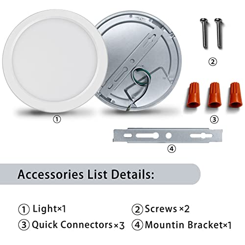 ETL Certified 5 inch Flush Mount Ceiling Light Dimmable 5000K Round Flat Ceiling Light Fixture Ultra Thin 0.63'' Thick Ceiling Lights for Bathroom,Kitchen,Hallway,Basement,Closet 10 Pack White - color: 10 Pack White, size: 5 inch