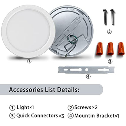 ETL Certified 5 inch Flush Mount Ceiling Light Dimmable 5000K Round Flat Ceiling Light Fixture Ultra Thin 0.63'' Thick Ceiling Lights for Bathroom,Kitchen,Hallway,Basement,Closet 10 Pack White - color: 10 Pack White, size: 5 inch