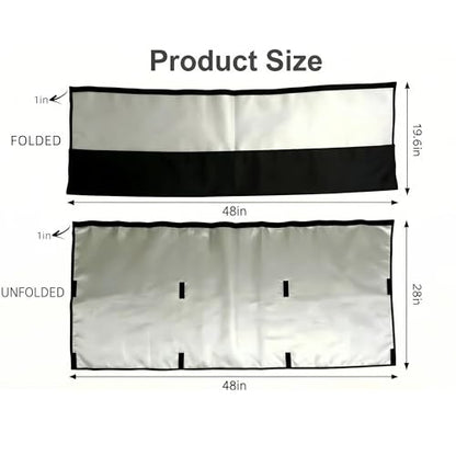 48" Under Desk Privacy Panel, Modesty Skirt and Privacy Curtain for Office with Management Net, Self-Adhesive Desk Back Panel, Tool-Free Installation - size: 48"