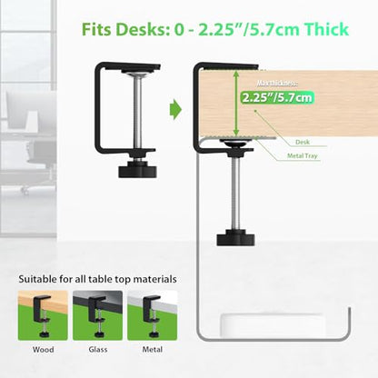 KEEGH 16 in Under Desk Cable Management Tray, Capacity Cable Tary, 3 Pack - color: Black, size: 3 Pack