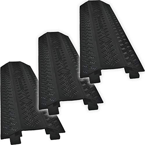 Electriduct Drop Trak Cable & Hose Protector Cord Cover - Medium - Black - 3 Pack - color: Black, size: M (Medium) - 3 Pack
