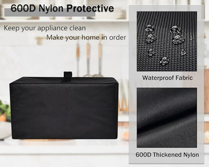 Printer Dust Cover Anti-Static Heavy Duty Nylon Fabric with Handle Foldable - color: Black