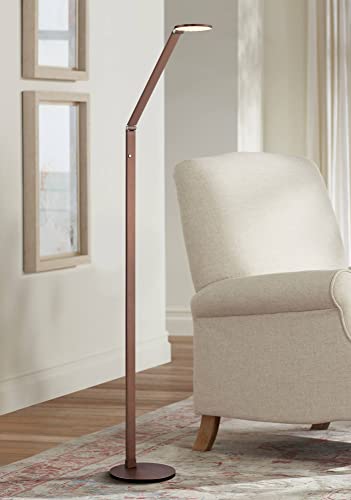 Magnum Adjustable Height French Bronze Task LED 61" Tall Floor Lamp | Modern Minimalist Style Bright Lighting Dimmer Switch for Living Room Reading House Bedroom Home Office