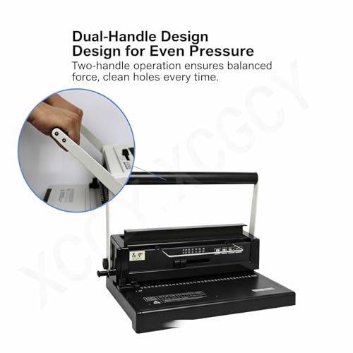 Loose Leaf Iron Ring Punching Machine, Rubber Square Hole Binding Machine, 34 Hole Manual Wire Coil Puncher, Maximum Hole Punch 120 Sheets, for A4, B5, A5 Paper Binding Machine