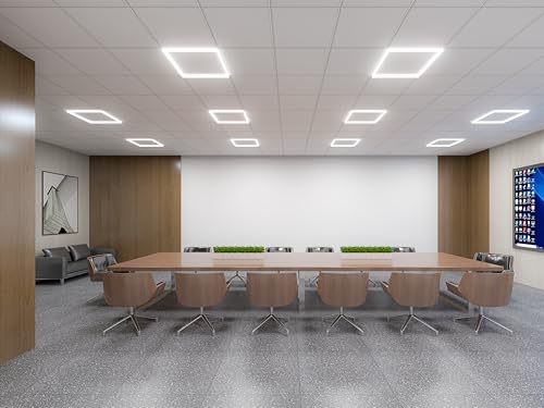 Flat Panel Light 2x2 Ft 4 Pack Led Frame Panel, Border Glow Light 45W 3600Lm Suitable for Offices, Shops, Bathrooms etc with Integrated Ceilings - size: 4 pcs