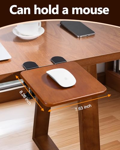 Ergonomic Wood Desk Extender Tray, Foldable Elbow Wrist Rest Shelf