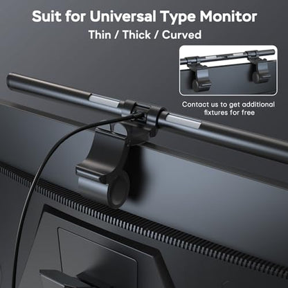 Monitor Light Bar with Remote, Ra95 Computer Monitor Lamp for Eye Caring, USB Reading Lamp Task Lamp, Dimmable Light Bar with Backlight, No Glare Space Saving Home Office 16.14" 1-Pack - size: 16.14-INCH