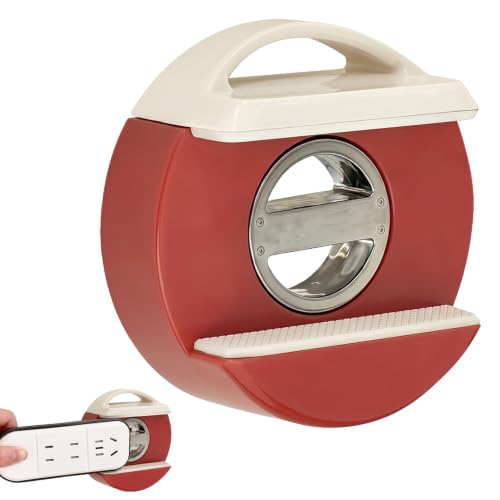 Adjustable No-Drill Suction Cup Power Strip Holder, Wall Mount Socket Fixer with Cable Management for Under Desk Bedside, Versatile Rack for Power Strip and Control (Red) - color: Red