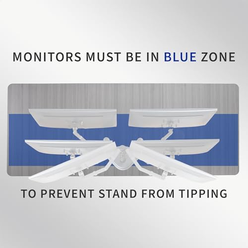 VIVO Dual LED LCD Monitor Free-Standing Desk Stand - color: White, size: 13" - 32" screens