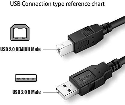 Marg USB 2.0 PC Data Cable Cord for Avision AV620N AV620C2+ Avision AV200 Series AV220G FF-0609H AV220D2+ FF-0901H AV220C2+ FF-0705H AV280 FL-1207H Desktop Document Receipt Sheetfed Scanner
