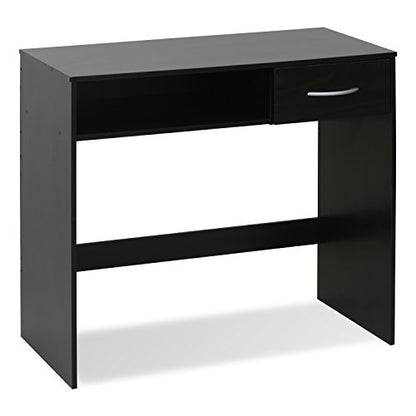 FURINNO JAYA Computer Study Desk with Drawer, Brown - color: Espresso, size: With Drawer, 32.2 in. x 15.5 in.