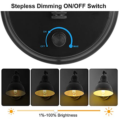 GOODATE Plug in Wall Sconces Set of 2, ENCOMLI Wall Sconce Lighting with Dimmable On Off Switch, Swing Arm Wall Lamp, Black Metal Industrial Wall Light Fixtures, Safety E26 Base, 6FT Plug in Cord - size: Black-2 PACK