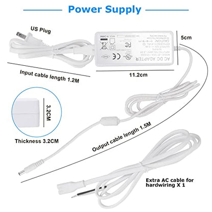 Litever Kitchen Under Cabinet LED Lighting Kit, Super Bright, 6 PCS 12 Inches Light Bars, Plug-in or Hardwire Power Adapter, 31W 2000 Lumen, for Cabinet Counter Shelf Workbench (Daylight White 5000K) - color: White Cable-Daylight White 5000K