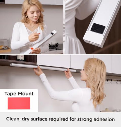 Leetdud Under Cabinet Lighting Plug in 16 Inch, 120V Motion Sensor Lights Indoor, 3CCT 3000/4000/5000K, Aluminum Linkable Super Bright LED Counter Light with Timer for Kitchen, Closet, White, 1 Pack - size: 16 Inch