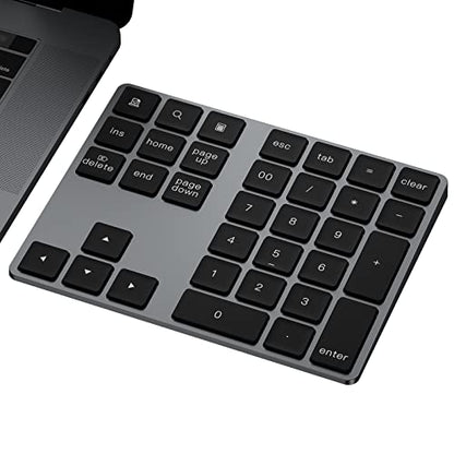 JOYEKY Wireless Number Pad Bluetooth Numeric Keypad for Laptop | Number Pad for Laptop,USB-C Rechargeable,34-Keys Bluetooth Numeric Keypad - size: L325