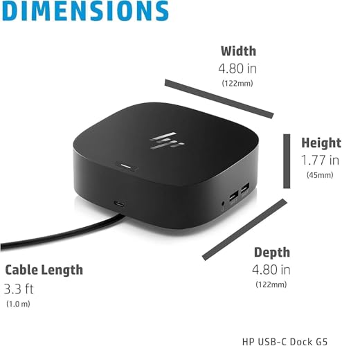 HP USB-C Dock G5, 5YH27AV#ABA, Docking Station with 100W Power Delivery - size: 1 Pack
