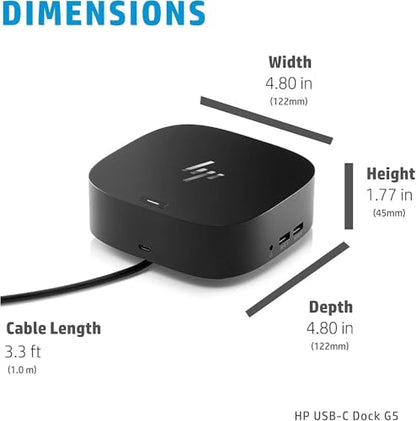 HP USB-C Dock G5, 5YH27AV#ABA, Docking Station with 100W Power Delivery - size: 1 Pack