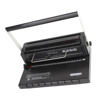 Wire Binding Machine for Office, 34 Hole Square Punch | 12 Sheet Punch Capacity, 3:1 Pitch Compatible, Ergonomic Two Handle Spiral Coil for School Print Shop Home