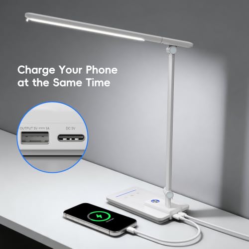 ELECTRI Desk Lamp for Home Office, 5 Color & Stepless Dimming, Eye-Caring