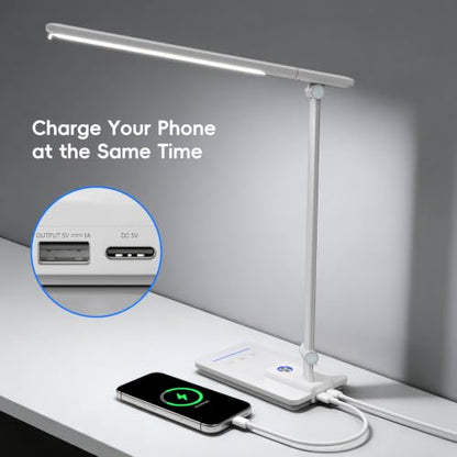 ELECTRI Desk Lamp for Home Office, 5 Color & Stepless Dimming, Eye-Caring