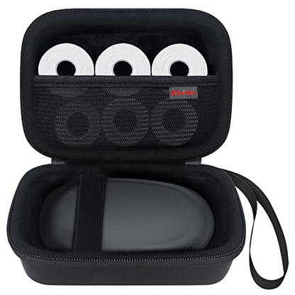 Elonbo Carrying Case for SUPVAN E10 Bluetooth Label Maker Machine, Black | Portable Mini Thermal Label Printer Storage Holder, Wireless Small Handheld Sticker Maker Travel Bag, Pocket fits Paper Cable - color: Black