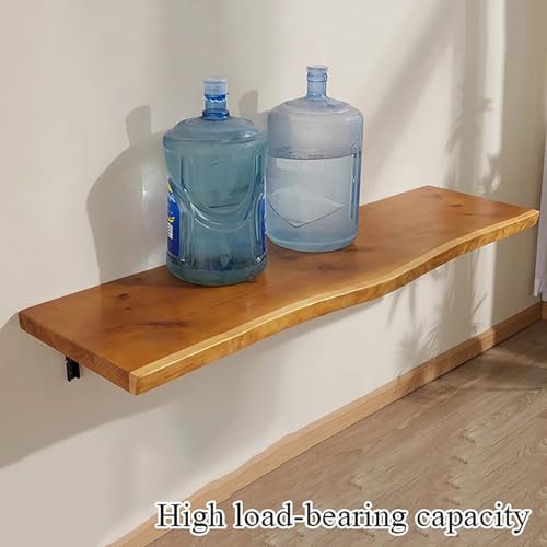 Industrial Wall Mounted Folding Bar Table Live Edge,Rustic Drop-Leaf Table,Solid Wood Floating Wall Desk Workbench for Small Space Kitchen & Dining Room Computer Desk(31.5" L x 17.7" W, Wood) - size: 31.5"L x 17.7"W
