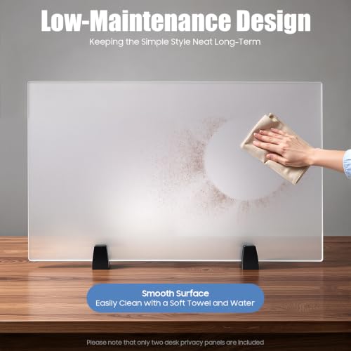 2-Piece Desk Dividers, 30" x 18" Desk Privacy Panels, Frosted Acrylic Office Partitions, Table Divider with Clamps, Privacy Dividers for Schools Office Call Centers Workstation - size: 30" x 18"