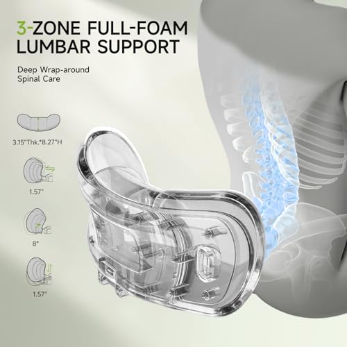 S9 Ergonomic Office Chair 3-Zone Lumbar Support for Back Pain Relief - color: Breathable Black