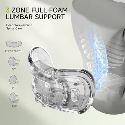S9 Ergonomic Office Chair 3-Zone Lumbar Support for Back Pain Relief - color: Breathable Black
