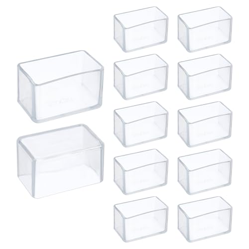 uxcell 12 Pcs Silicone Chair Leg Floor Protectors 1.2 x 2 Inch Non-Slip Chair Leg Caps Covers, Rectangle Furniture Leg Protectors for Hardwood Floors Reduce Noise and Scratches, Clear - size: 1.2 x 2 Inch