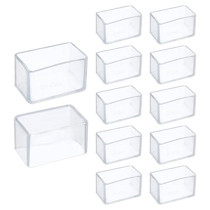 uxcell 12 Pcs Silicone Chair Leg Floor Protectors 1.2 x 2 Inch Non-Slip Chair Leg Caps Covers, Rectangle Furniture Leg Protectors for Hardwood Floors Reduce Noise and Scratches, Clear - size: 1.2 x 2 Inch